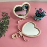 Lady Dressing Heart Shaped Pocket Adjustable Makeup Compact Mini Mirror with