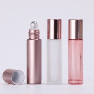 China 5ml Glass Cosmetic Containers Rose Gold Roller Bottles Hot Stamping on sale