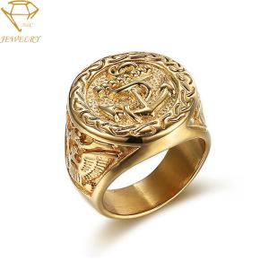 China Army Stainless Steel PVD 24k Custom Military Rings factory