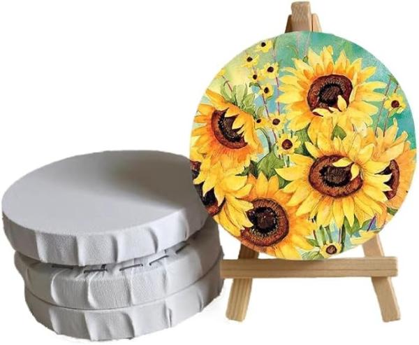 Round Stretched Canvas Boards For Painting , Custom Stretched Canvases Matte