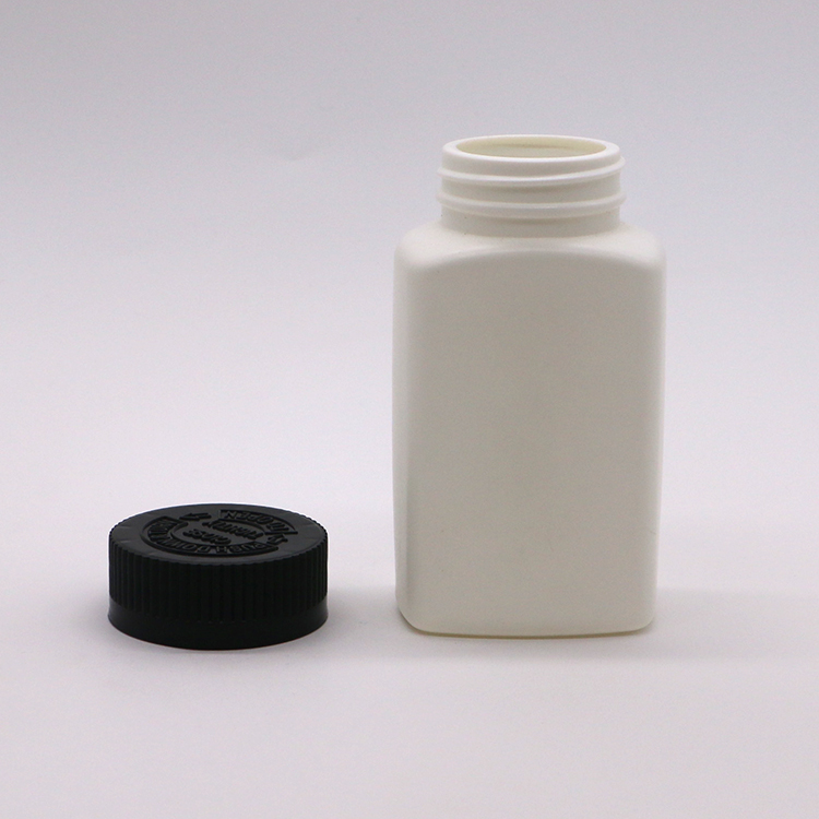 SCREW CAP 120mL HDPE Square Shape Customized Color Empty Medicine Pill Bottle Container