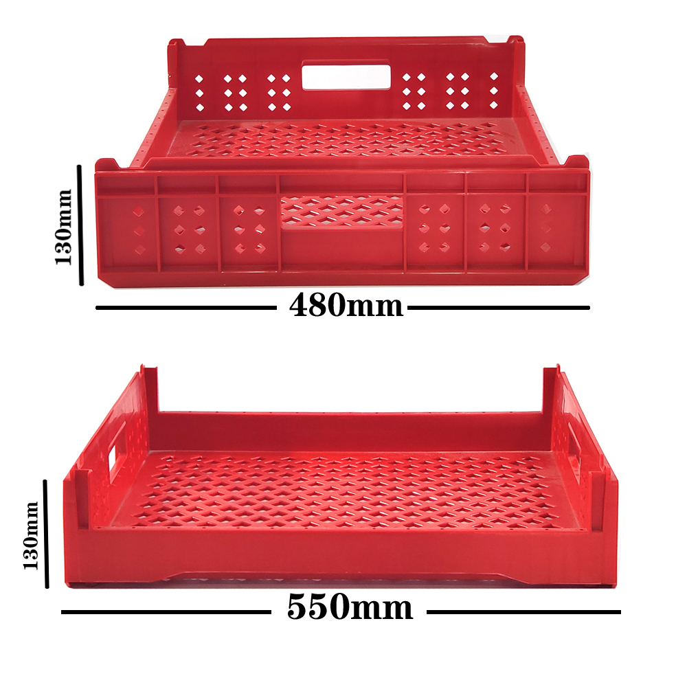 550*480*130mm Customized Color Plastic Crates for Bread Made of Durable PP Material