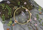 French Colorful Tulle Embroidered Bridal Lace Fabric For Evening Dress With 3D