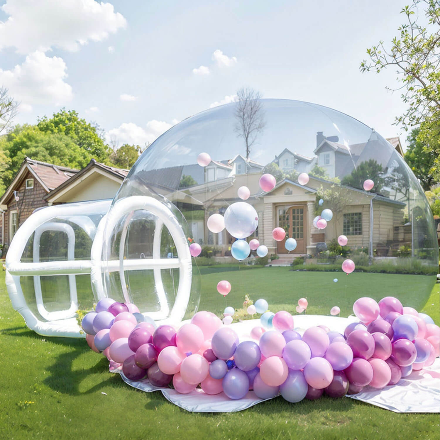 Commercial Grade Inflatable Bubble House with Castle Design and Repair Kit Accessory
