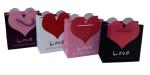 Love heart shape paper carrier bags with matt coat 230gsm artpaper 2 color