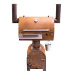 Outdoor Corten Steel BBQ Fire Grill Charcoal Smoker With Circle Plancha Grill