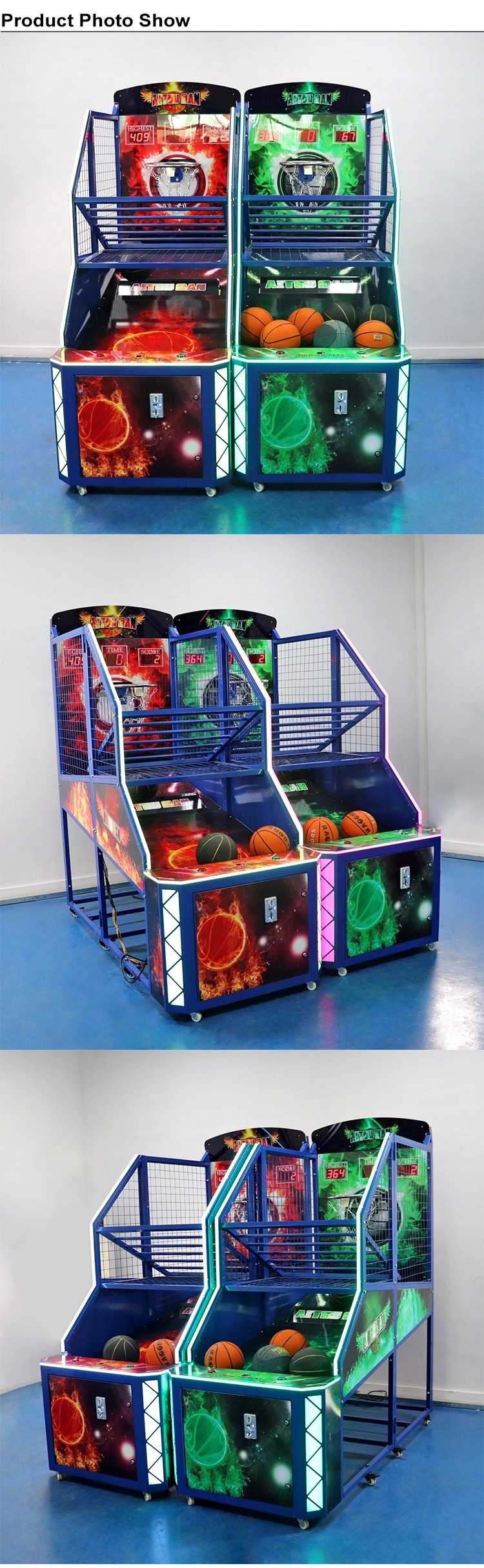 Commercial Street Basketball Shooting Game Machine 12 Months Warranty