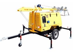 Diesel Manual Mobile Light Tower metal halide lights with Air cooled