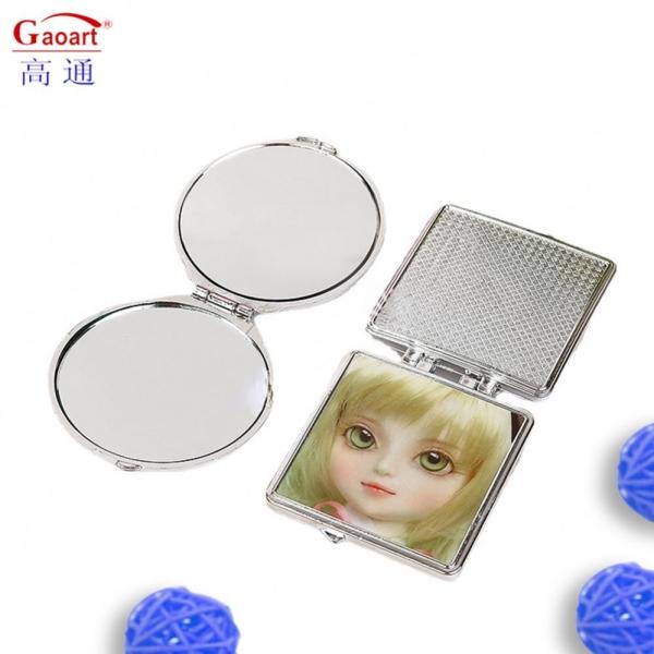 Compact Circle Cosmetic Petit Miroir Round Light Little Mirror with Plastic