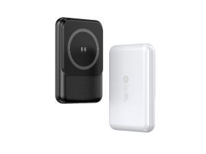 China Wireless Magnet Power Bank 5000mah Li Polymer Battery Charging 12V-1.67A Output Fireproof ABS PC factory
