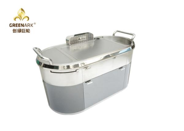 Oval Down Exhaustion Mobile Teppanyaki Grill Electromagnetic Hibachi Table With