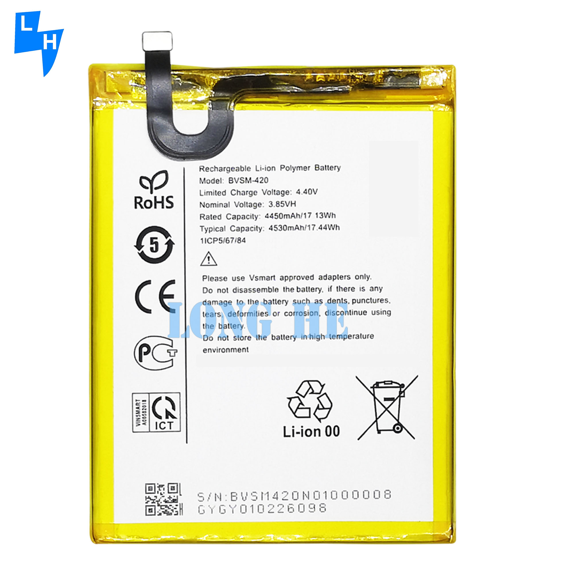 RECHARGABLE 4530mah High Capacity Mobile Phone Battery Replacement for Vsmart Joy 2plus