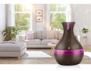 China USB Wood Grain Ultrasonic Air Humidifier Household Aroma Diffuser Aromatherapy Mist Maker with Light factory