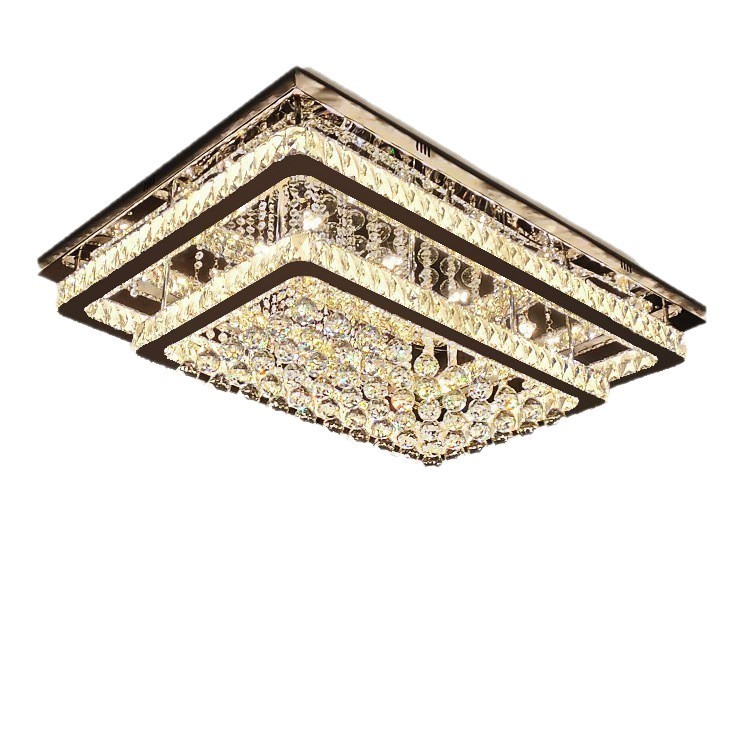 JYLIGHTING Modern Luxury LED Ceiling Lamp Crystal Flush Mount Remote Control for Villa Hotel Lobby Room Offering Installation LED Ceiling Light