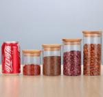 storage glass jar,heat-resistant glass jar, borosilicate glass jar with bamboo