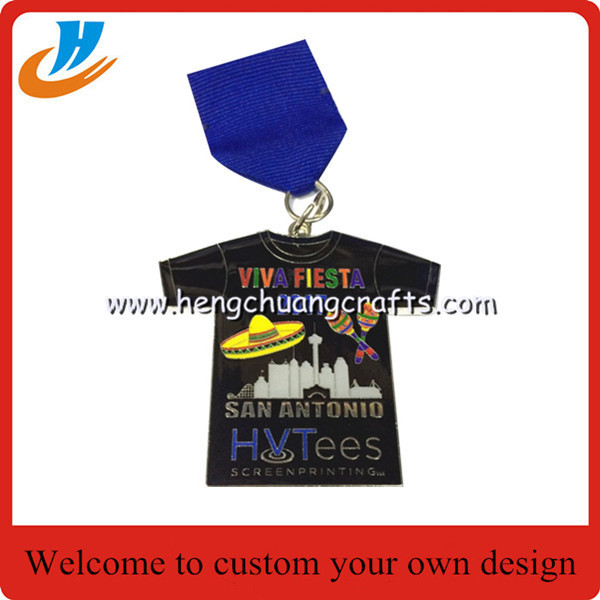 Custom Chicago tournament metal medals,engraved die casting soft enamel metal medals with epoxy
