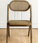Folding Rattan Chair for Office Dining and Weddings NO Folded Solid Wood Style
