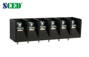 China Right Angle Barrier Type Terminal Block Brass PBT 7.62mm 300v 15A factory