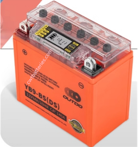 Smart 12V 9AH ATV Battery Digital Display For Quad Bike OUTDO YB9-BS DS