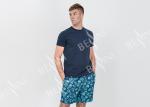 Round Neck Men'S Cotton Short Pajama Sets , Mens Luxury Nightwear Summer Style