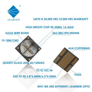 China 60DEG High Efficiency UVA UV LED Chips 10w 6868 365nm For Curing factory
