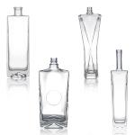 Custom Cap Square Shape Glass Bottle for Industrial Liquor Rum Vodka Whisky