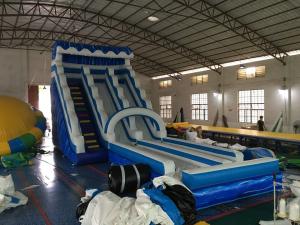 China PVC Commercial Amusement Inflatable Water Slides With Pool factory