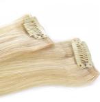 Blonde Virgin Clip In Hair Extensions , Hair Extensions 100 Human Hair Clip In