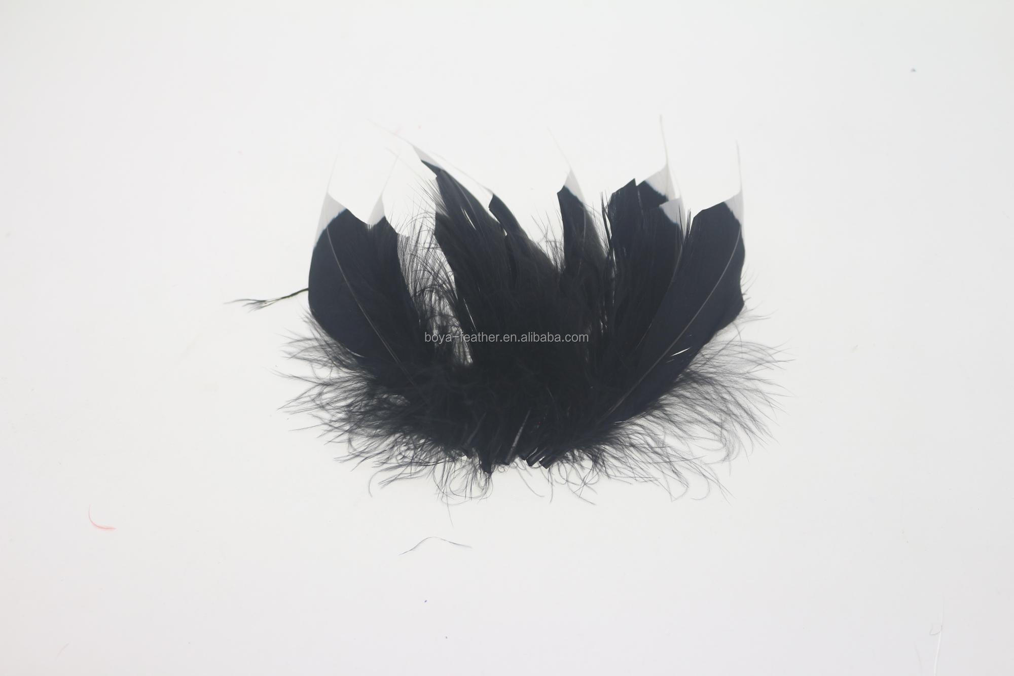 Handmade Two Tone Stripped Goose Carnival Feathers For Personalized Crafts