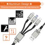 harger Iphone 3 Way USB Cable Multiple Connectors MP3 MP4 Player Support