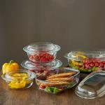High Borosilicate Glass Tableware Food Safe Pizza Glass Baking Pan