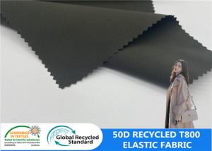 China 50D 100% Recycled Plastic Bottle Fabric T800 Polyester Stretch Windbreaker Waterproof Elastic Fabric factory