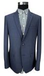 Single Breasted Mens Slim Fit Suit Blazer Breathable Navy T/R Fabric