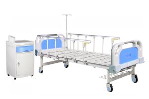 China Two Crank ABS Headboard 830MM Manual Medical Bed Hospital Manual Bed Patient Bed factory