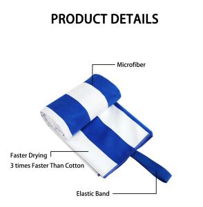 China Color Stripe Microfiber Quick Drying Beach Towel Custom Logo factory