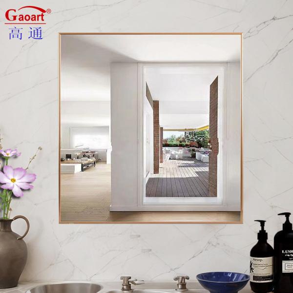 Art Deco Design Style Glass Mirror for Large Golden Metal Wall Bathroom Frame