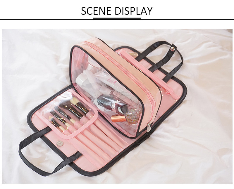 Ladies Waterproof PU Leather Toiletry Wash Bag