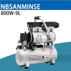 China 800W - 9L Mini Air Compressor Oilless High Pressure Mute Design Wood Working Home Application AC220V High Quality Sanmin factory