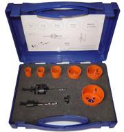 China Orange Color Bi Metal Hole Saw Kit 9 Pieces , Metal Hole Cutting Tools factory