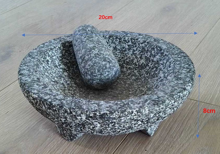 Kitchen Heavy Manual Granite Stone Mortar And Pestle Garlic Spice Nuts Press