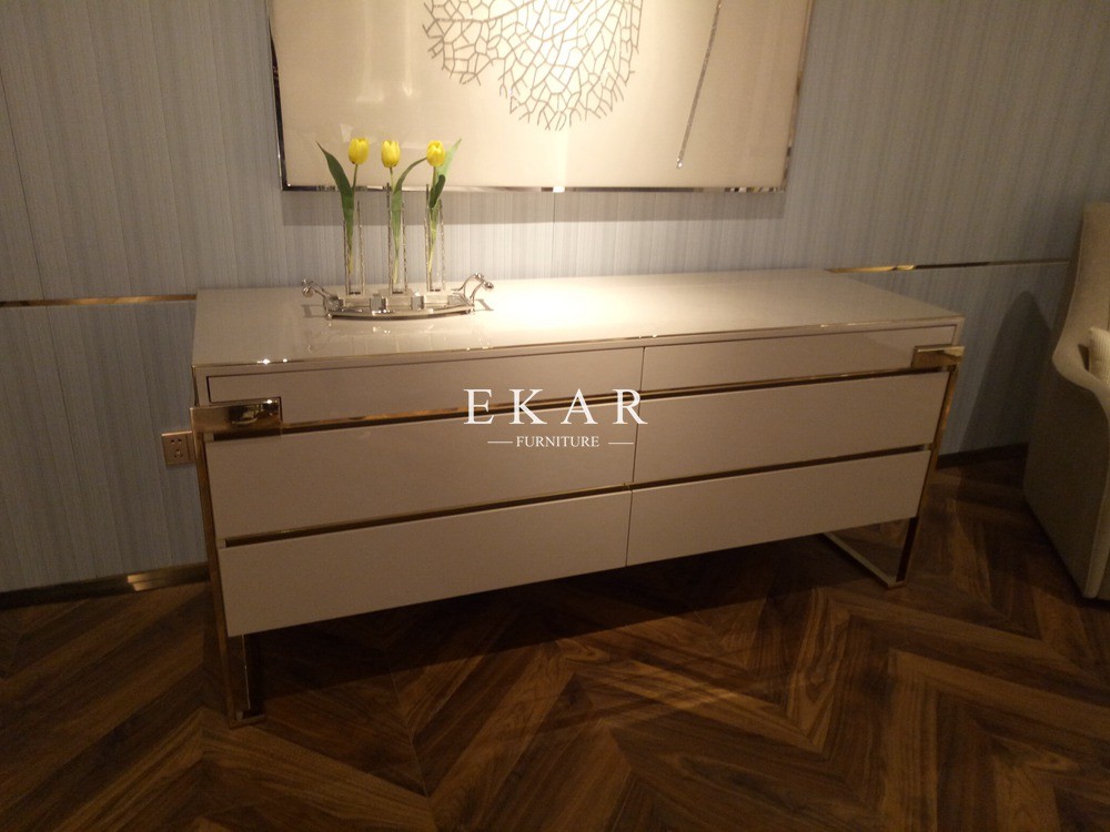 Modern Deluxe Style Wooden High Gloss Tall 5 Drawer Chest W006B12B