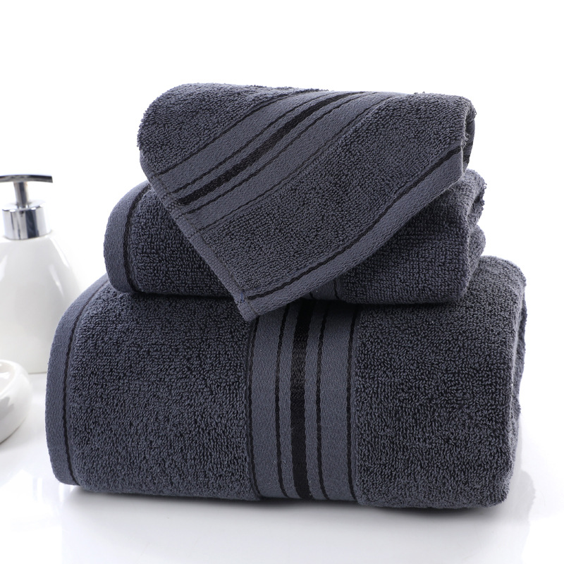 Solid Pure Cotton Beach Bath Towel Thickened Household Large Towel for Convenience