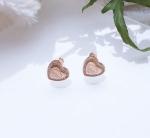 Heart Stud 925 Sterling Silver Hypoallergenic Silver Drop Cubic Zirconia