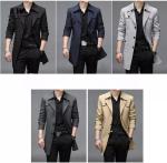 Men's Jackets Fashion Windproof Casual Slim Fit Windbreaker Long Coat With Suit