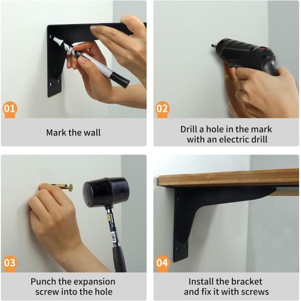 500 Lb Wall Bracket for Low Profile Granite Countertop Support Easy DIY Install Slim Design