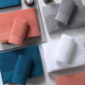 China Plain Weaving Cotton Bath Towel and Customizable Logo Towels for Wellness Centers factory