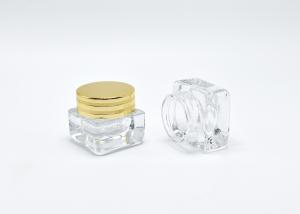 China Fancy 0.5OZ 15ml thick bottom Square Glass Jar For Luxury beauty Products, Mini Container With Lids For Eye Face Product factory