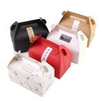 Custom Food Cupcake Folding Paper Box With Handle Cake Gift Food Packaging