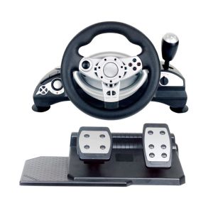 China multi-interface gaming racing wheel steering wheel with foot pedal for PC (Direct-X &amp; X-INPUT) /P3 /P4 factory