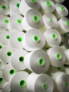 China GRS 40S/2 Recycled Polyester Spun Yarn Eco Friendly For Industrial Sewing factory